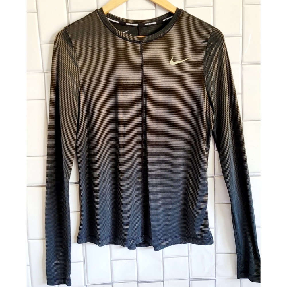 NIKE RUNNING Dri Fit Long Sleeve Lightweight Crew Neck Top With Thumb Holes